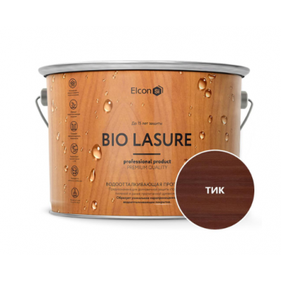 Пропитка для дерева водоотталкивающая Elcon Bio Lasure, тик, 9л